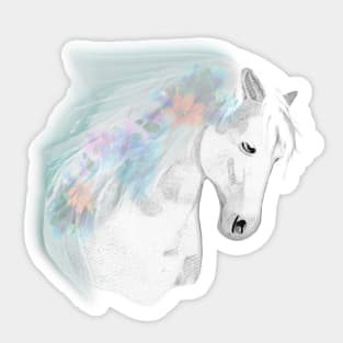 Horse Lovers Majestic White Horse Sticker